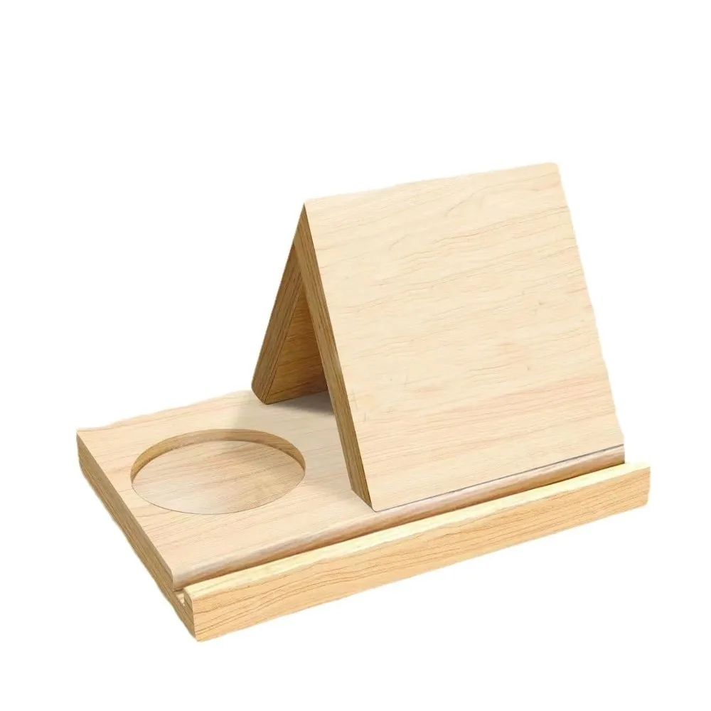 Multi-Functional 2 in 1 Wood Book Stand Reading Triangle Reading Stand Book Coffee Organizer Study Room