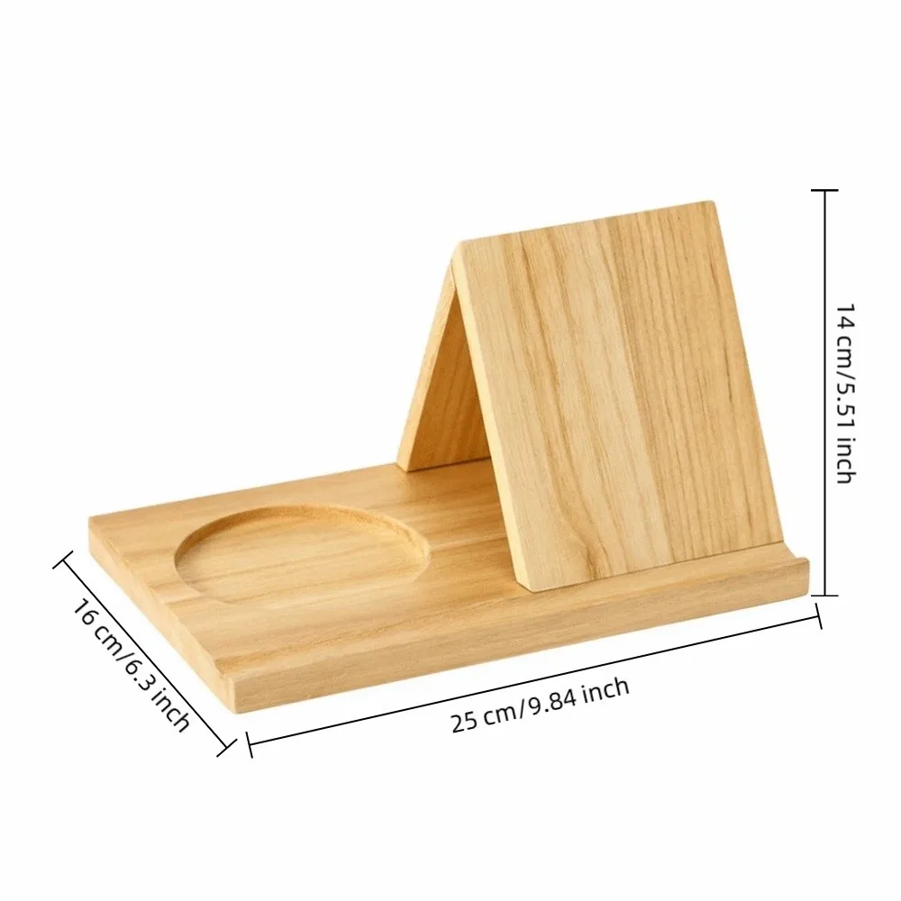 Multi-Functional 2 in 1 Wood Book Stand Reading Triangle Reading Stand Book Coffee Organizer Study Room