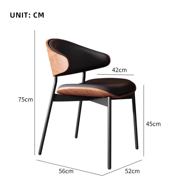 Luxury Modern Nordic Leather Dining Chair, Suitable for Living Rooms, Home Offices, and Kitchens