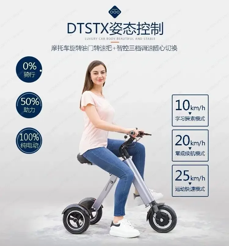 Jmz-portable Cart,Foldable Household Electric Tricycle, Elderly Adult Commuting cart, Small Grocery Shopping CART