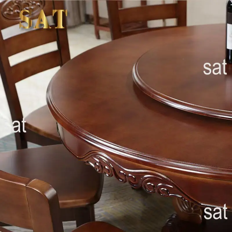 &c Modern Simple Chinese Restaurant Set Large Solid Wood Round Table and Chair Combination for Home Use and Hotel Furniture