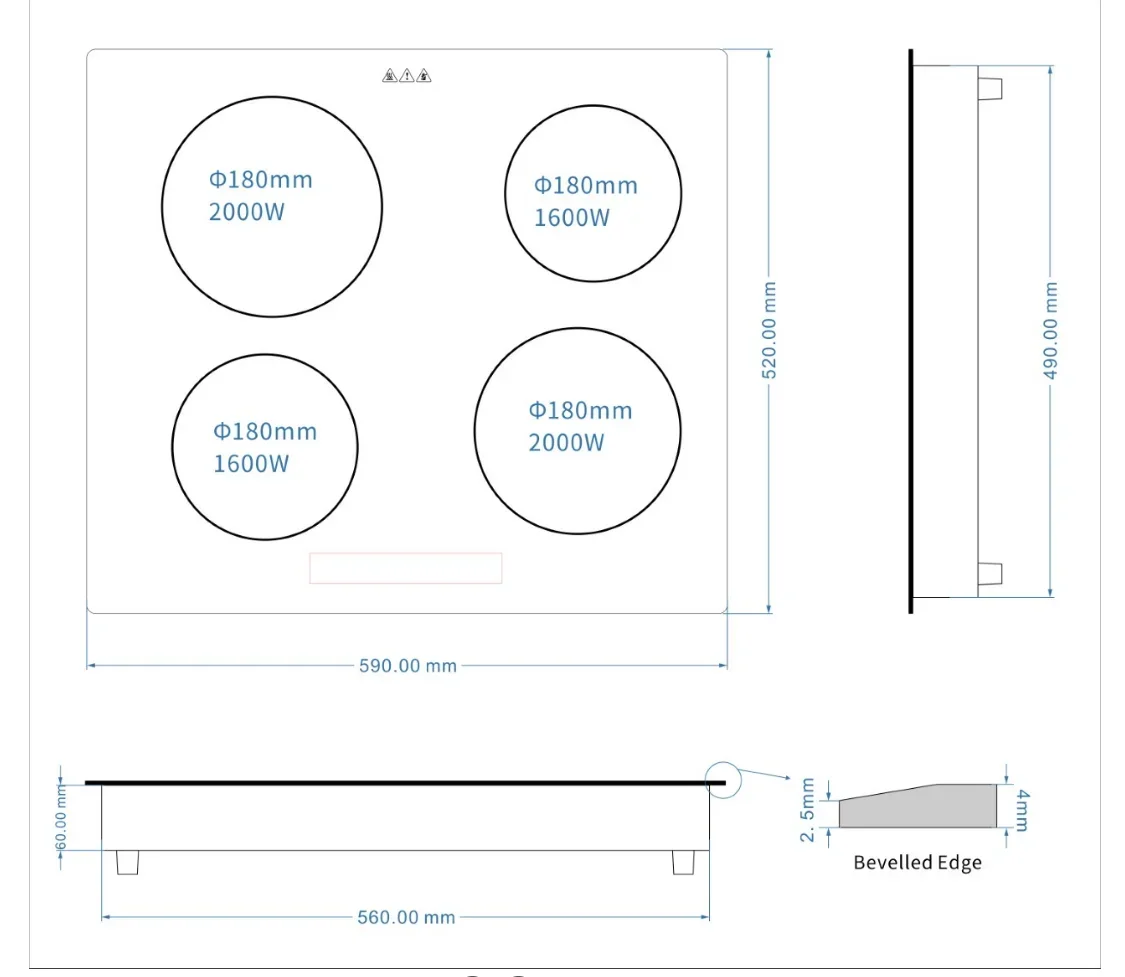 Built in Induction Cooktop Hidden Magnetic Under Granite Ceramic Stove Hob Stovetop Commercial Induction Cooker