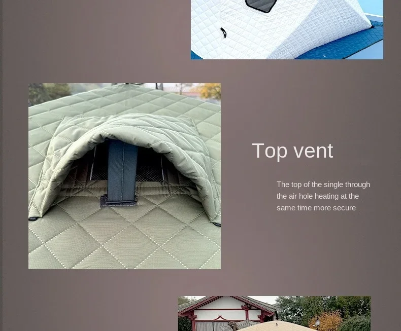 Outdoor Fishing, Lighting, Ice Fishing Tent, Thick Large Window, Firewood Warm Mouth, Portable Tent