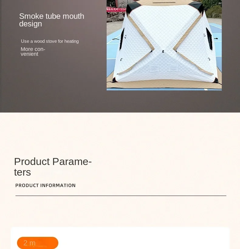 Outdoor Fishing, Lighting, Ice Fishing Tent, Thick Large Window, Firewood Warm Mouth, Portable Tent