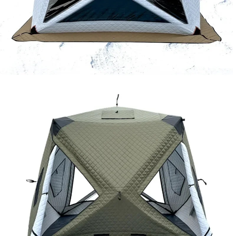 Outdoor Fishing, Lighting, Ice Fishing Tent, Thick Large Window, Firewood Warm Mouth, Portable Tent