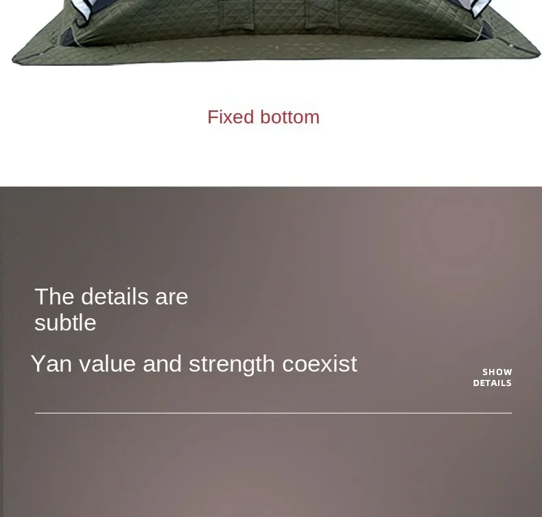 Outdoor Fishing, Lighting, Ice Fishing Tent, Thick Large Window, Firewood Warm Mouth, Portable Tent