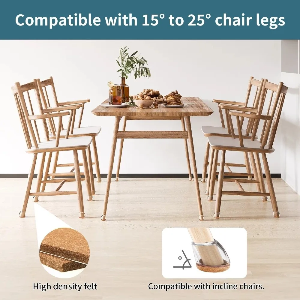 8pcs Diagonal Chair Leg Protectors Foot Covers Flexible Protect Wooden Floors Silicone Furniture Foot Pads Multifunctional