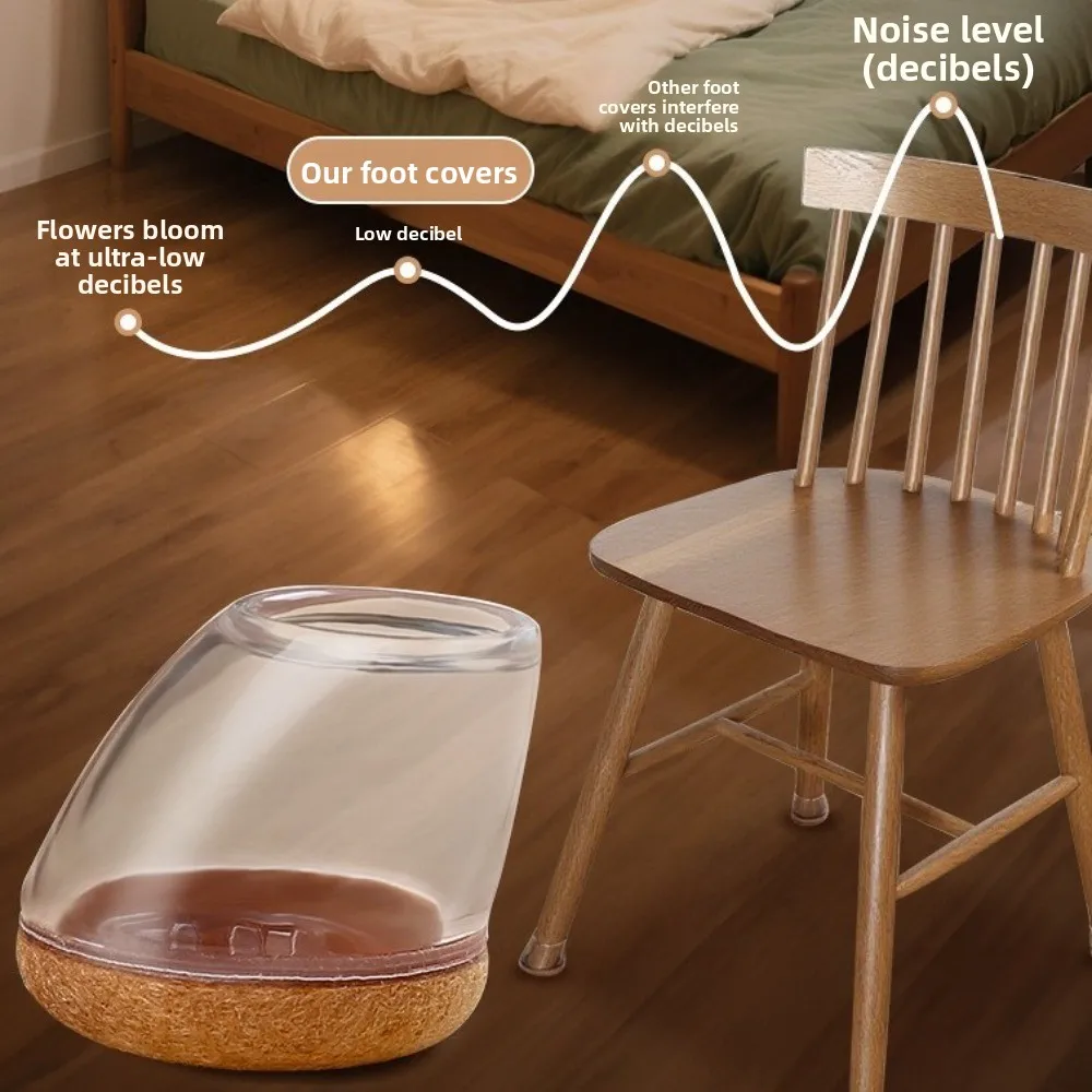 8pcs Diagonal Chair Leg Protectors Foot Covers Flexible Protect Wooden Floors Silicone Furniture Foot Pads Multifunctional