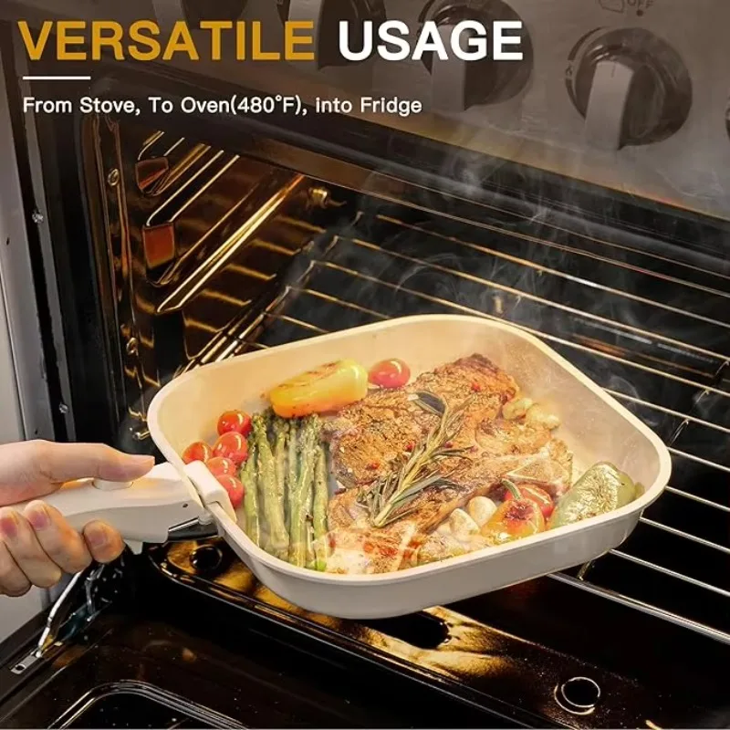 Manufacturing Non-Stick Pans Aluminum Cookware Set for Induction Cooker Stylish White Ceramic Cookware Pans Set