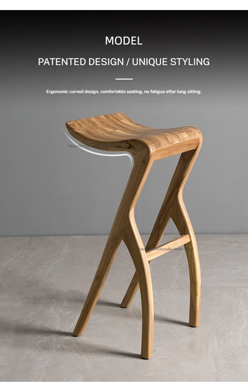 Luxury Wooden Bar Chairs High Stool Vintage Relax Reception Bar Chairs Nordic Minimalist Design Bar Furniture Barkrukken FYBC