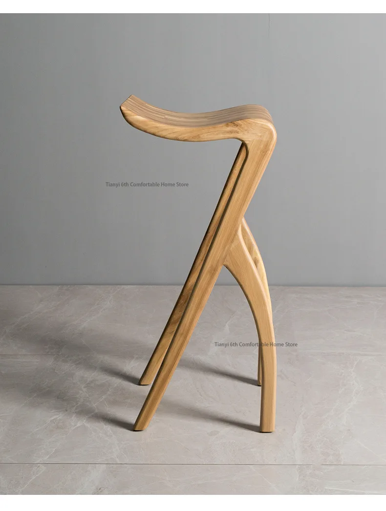Luxury Wooden Bar Chairs High Stool Vintage Relax Reception Bar Chairs Nordic Minimalist Design Bar Furniture Barkrukken FYBC