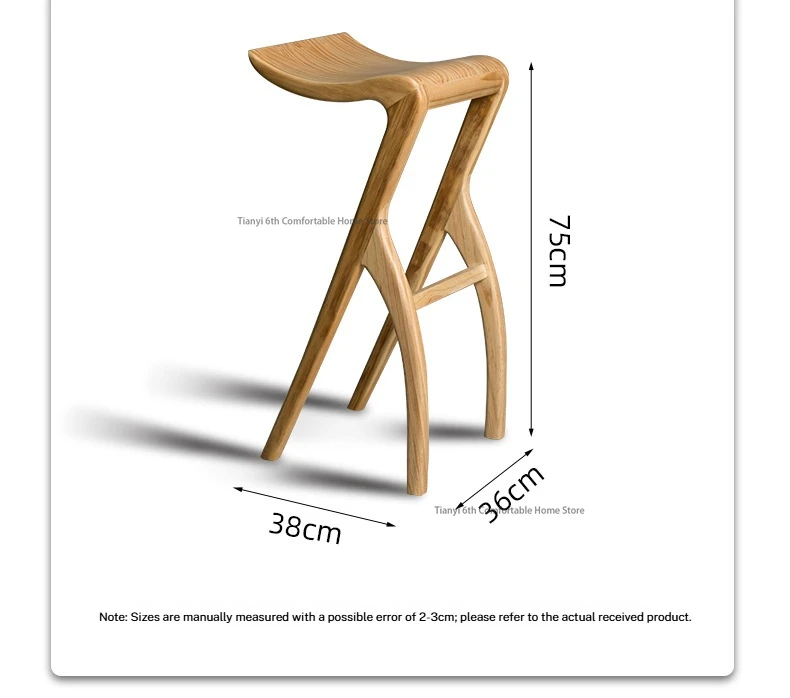 Luxury Wooden Bar Chairs High Stool Vintage Relax Reception Bar Chairs Nordic Minimalist Design Bar Furniture Barkrukken FYBC