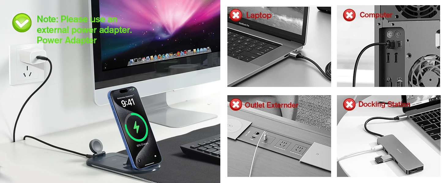 RGB Gaming Mouse Pad with 3 in 1 Wireless Charger, Large Extended Desk Mat 15W Fast Charging Waterproof Mousepad for Phone Watch