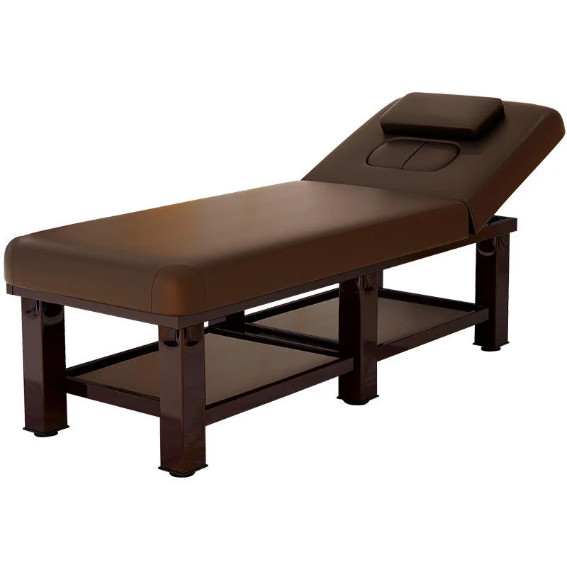 Heated 4 Motor Folding Massage Bed With Height Adjustable Metal Frame Synthetic Leather Upholstery For Spa Salon Therapy