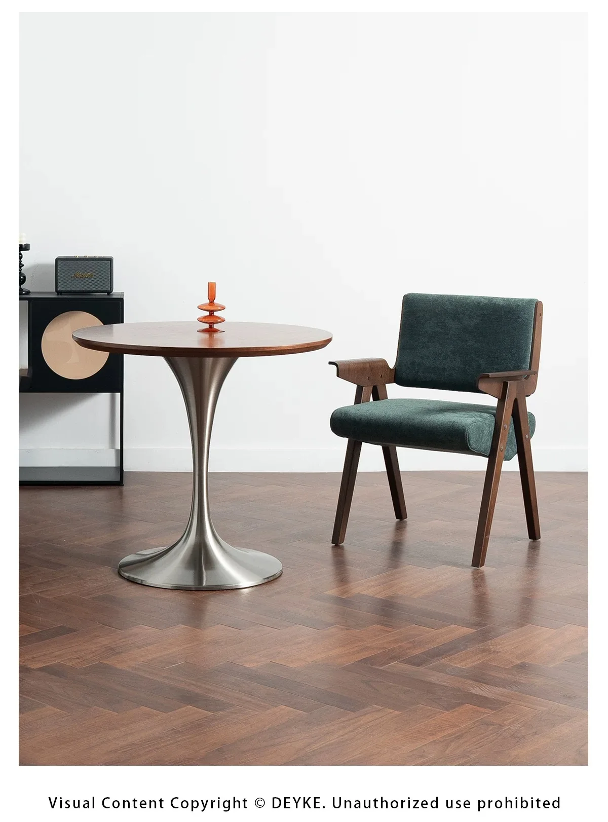 Tulip Round Table for Home Dining, Stainless Steel Commercial Coffee Table for Cafe Restaurant, Balcony Accent Desk for Bistro