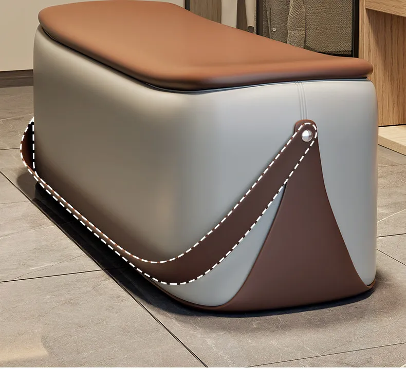 Ottoman With Storage Home Furniture Leather Shoe Changing Stool Light Luxury And High-end Storage Bench Portable Stools