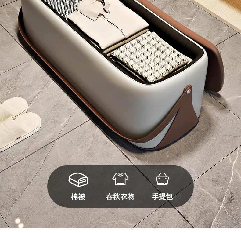 Ottoman With Storage Home Furniture Leather Shoe Changing Stool Light Luxury And High-end Storage Bench Portable Stools