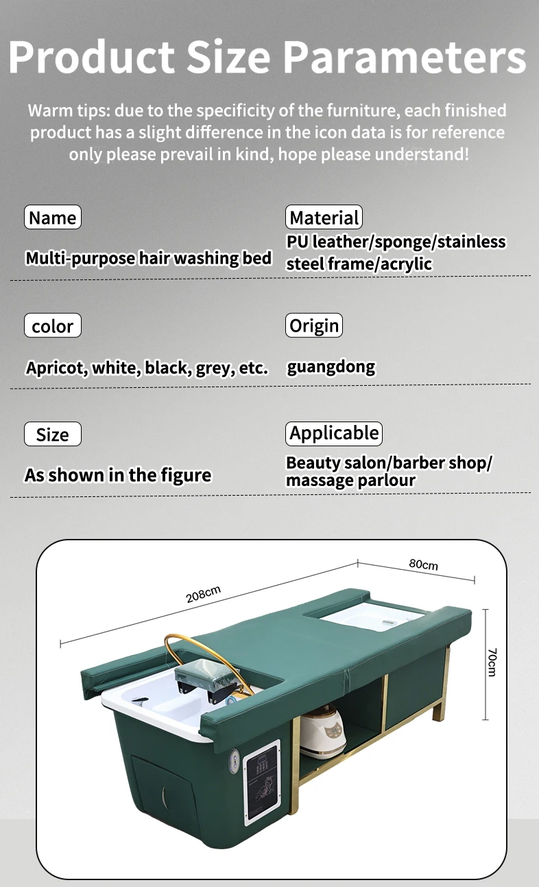 Modern Design Thai Massage Table Electric Shampoo Bed Head Spa Equipment Reclining Hair Salon Shampoo Bed With Ceramic Sink Foot