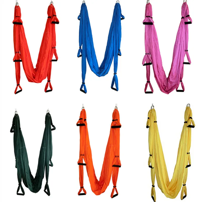 Parachute Fabric Yoga Hammock Swing, Anti-Gravity, High Strength, Decompression, Hanging Gym, Inversion Therapy, 6 Grip