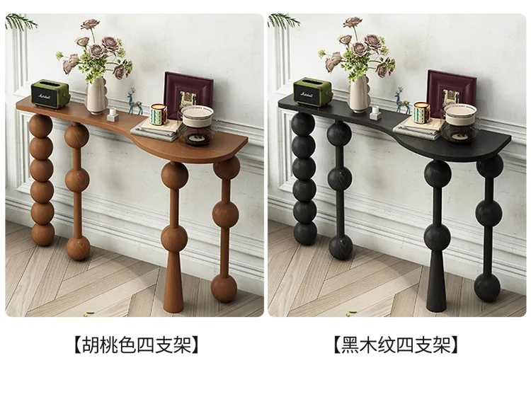Vintage Narrow Entryway Table Creative Solid Wood Console Tables for Hallway Wall Leaner Desk Minimalist Corridor Sofa Table