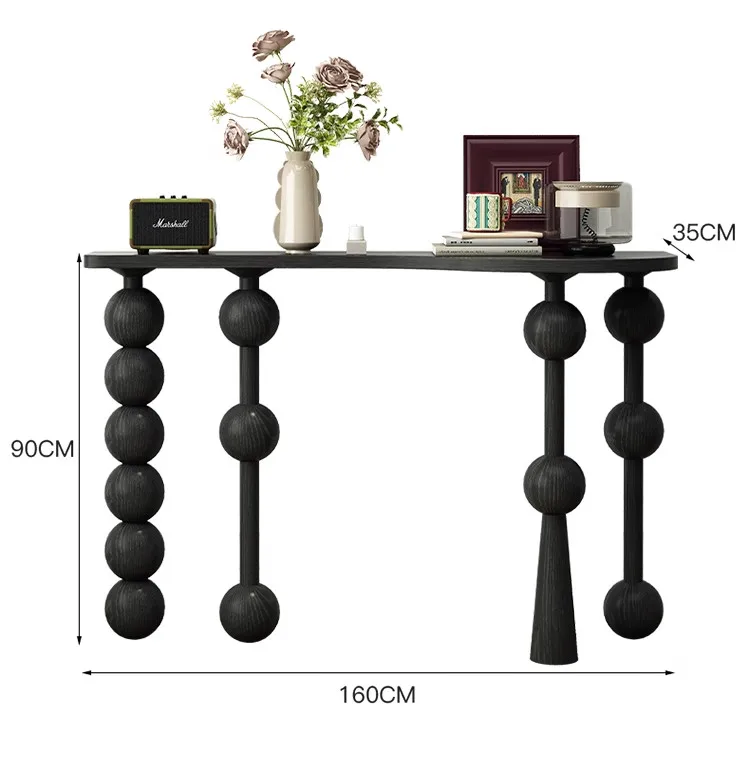 Vintage Narrow Entryway Table Creative Solid Wood Console Tables for Hallway Wall Leaner Desk Minimalist Corridor Sofa Table