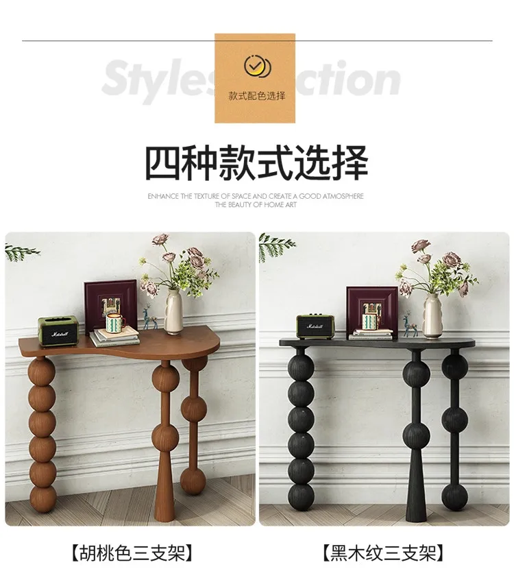 Vintage Narrow Entryway Table Creative Solid Wood Console Tables for Hallway Wall Leaner Desk Minimalist Corridor Sofa Table