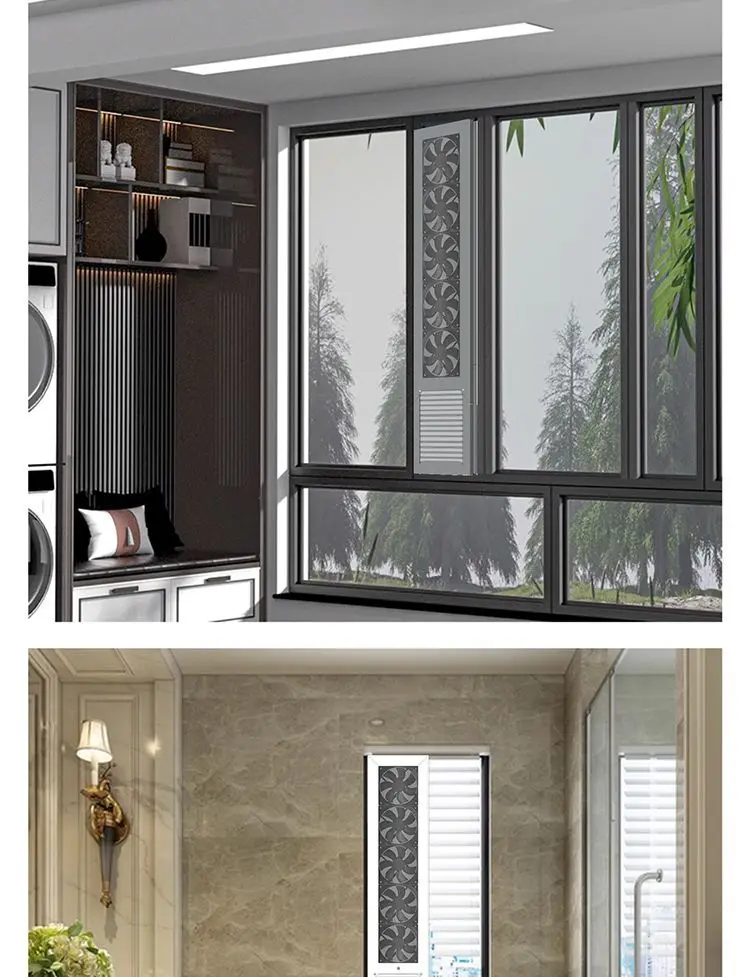Window Ventilation Fan No Punching Exhaust Fan Kitchen Free Installation Strong Silent Glass Window Exhaust Fan