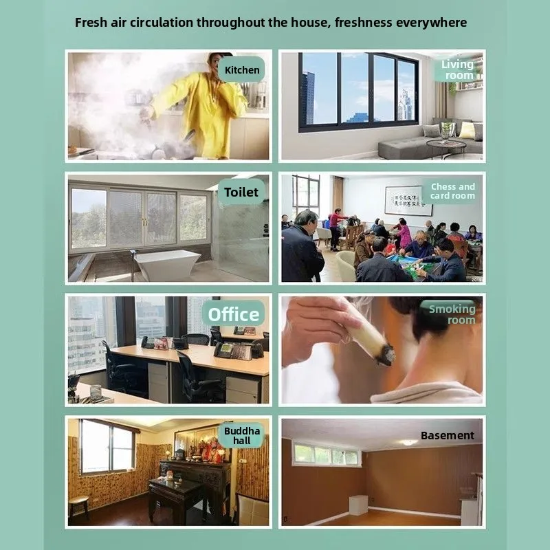Window Ventilation Fan No Punching Exhaust Fan Kitchen Free Installation Strong Silent Glass Window Exhaust Fan