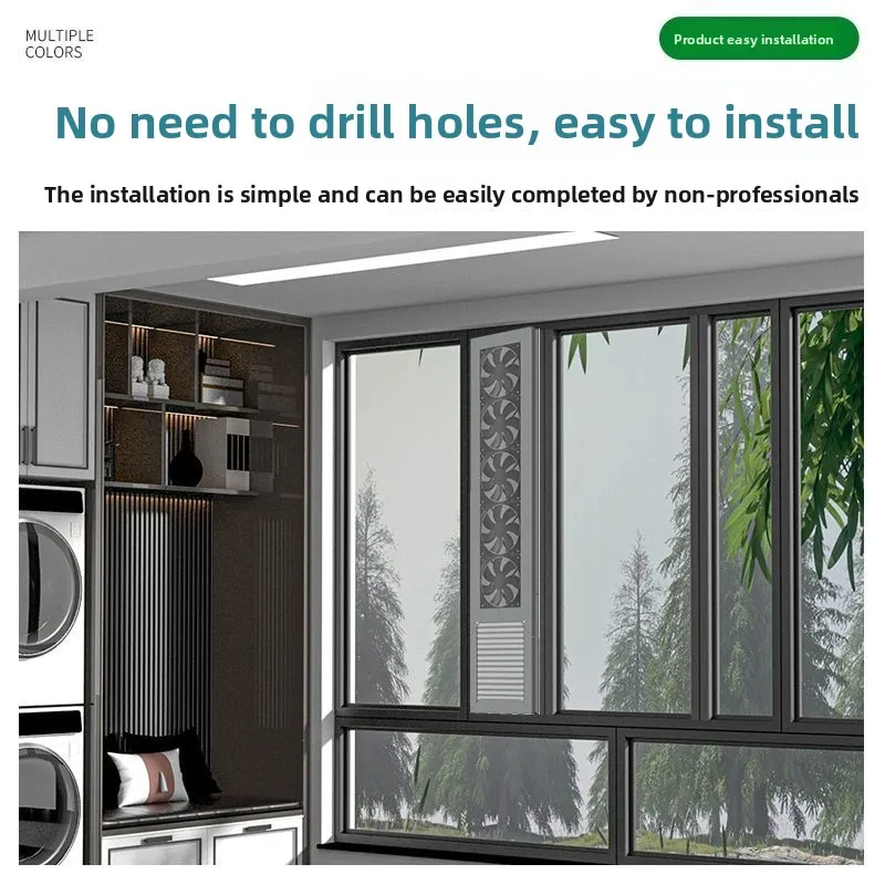 Window Ventilation Fan No Punching Exhaust Fan Kitchen Free Installation Strong Silent Glass Window Exhaust Fan