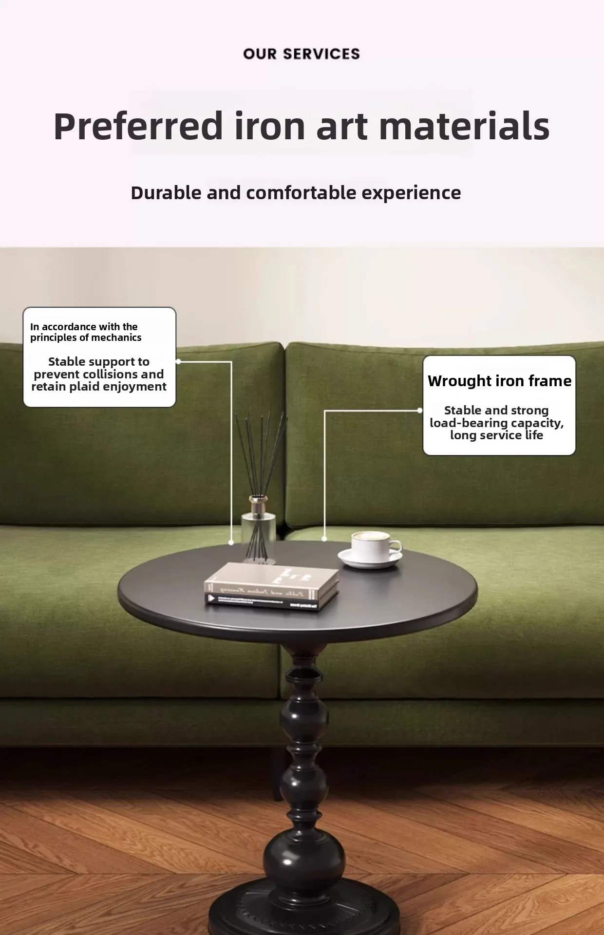 Home Furniture Sofa Round Side Tables Narrow Gap Tea Table Vintage Small Bedside Shelf Office Creative Art Coffee Tables Gifts