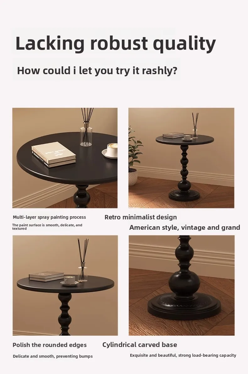 Home Furniture Sofa Round Side Tables Narrow Gap Tea Table Vintage Small Bedside Shelf Office Creative Art Coffee Tables Gifts