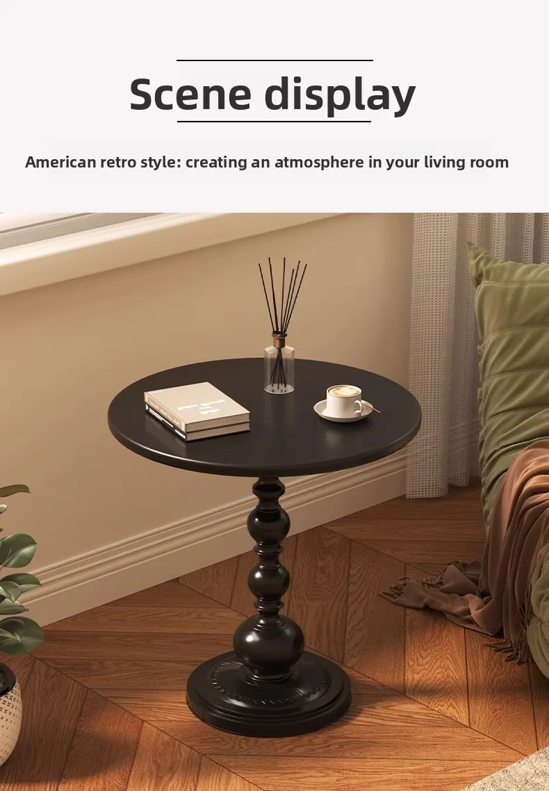 Home Furniture Sofa Round Side Tables Narrow Gap Tea Table Vintage Small Bedside Shelf Office Creative Art Coffee Tables Gifts
