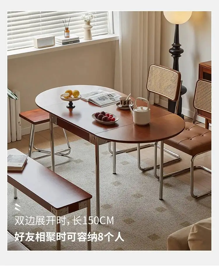 Folding Dining Tables Multifunctional Elegant Dark All-in-one Expansion Dining Tables Nordic Luxury Furniture Home