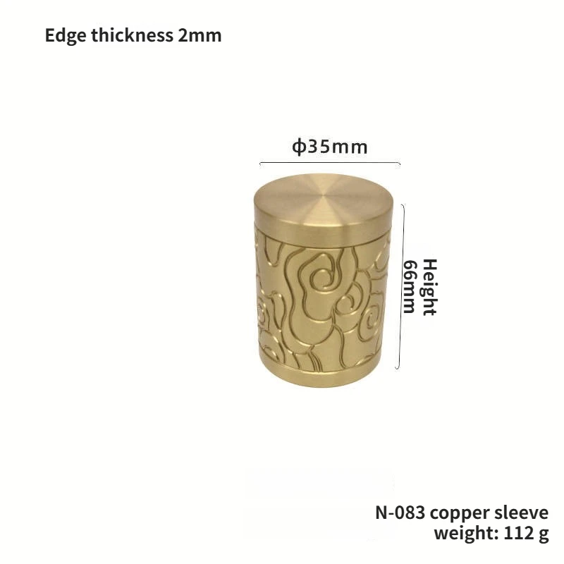 2pcs Carved Copper Sleeves Modern Furniture Hardware Accessories New Chinese Style Mahogany Chairs Leg Stools Brass Foot Sleeves
