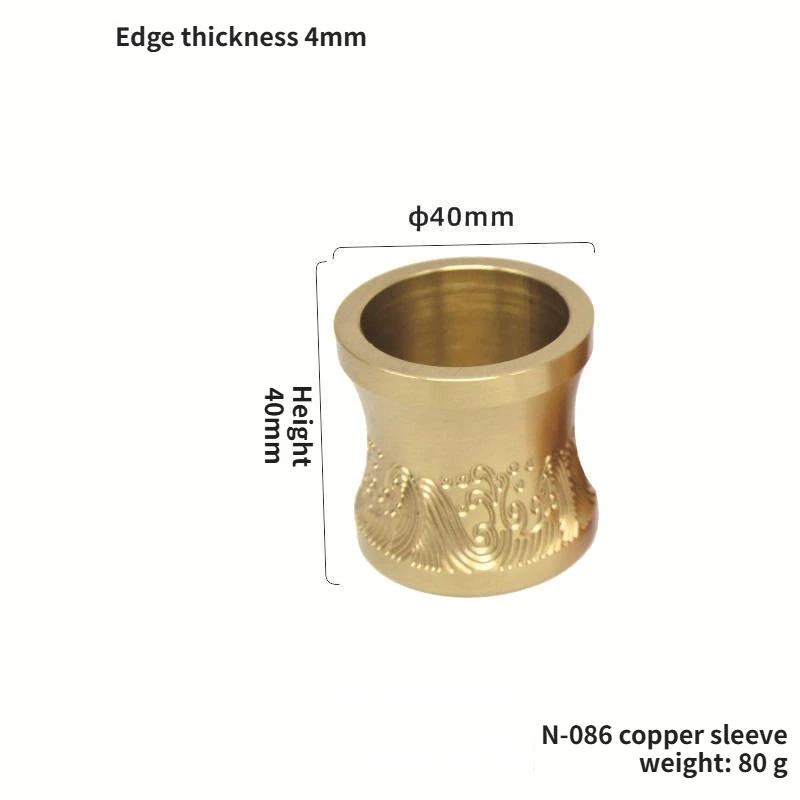 2pcs Carved Copper Sleeves Modern Furniture Hardware Accessories New Chinese Style Mahogany Chairs Leg Stools Brass Foot Sleeves