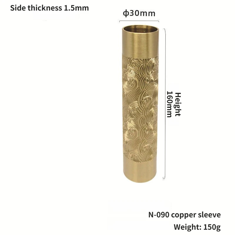2pcs Carved Copper Sleeves Modern Furniture Hardware Accessories New Chinese Style Mahogany Chairs Leg Stools Brass Foot Sleeves