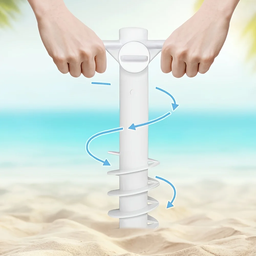 1pcs Beach Anchor Plastic With Five Spirals Beach Umbrella Inserted Outdoor Sunshade Courtyard Terrace Party Umbrella Fixed Base