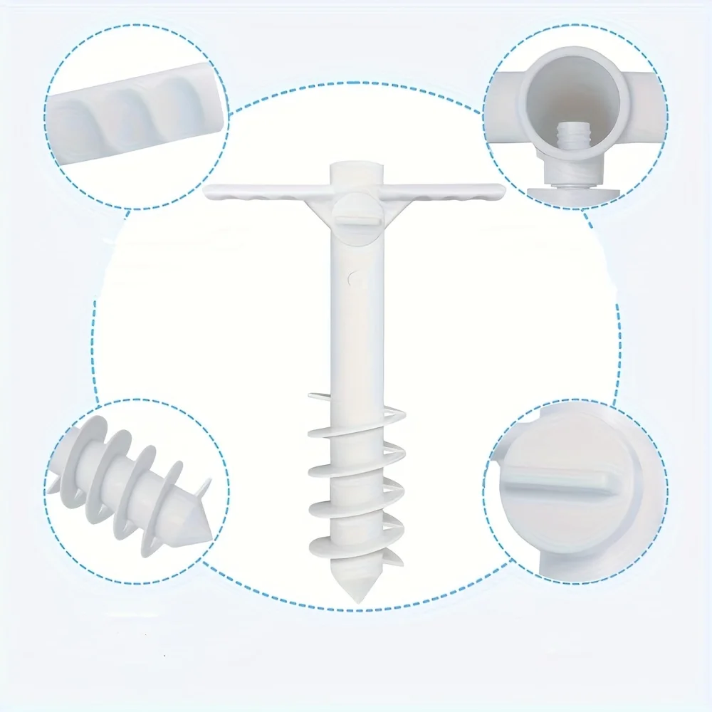 1pcs Beach Anchor Plastic With Five Spirals Beach Umbrella Inserted Outdoor Sunshade Courtyard Terrace Party Umbrella Fixed Base