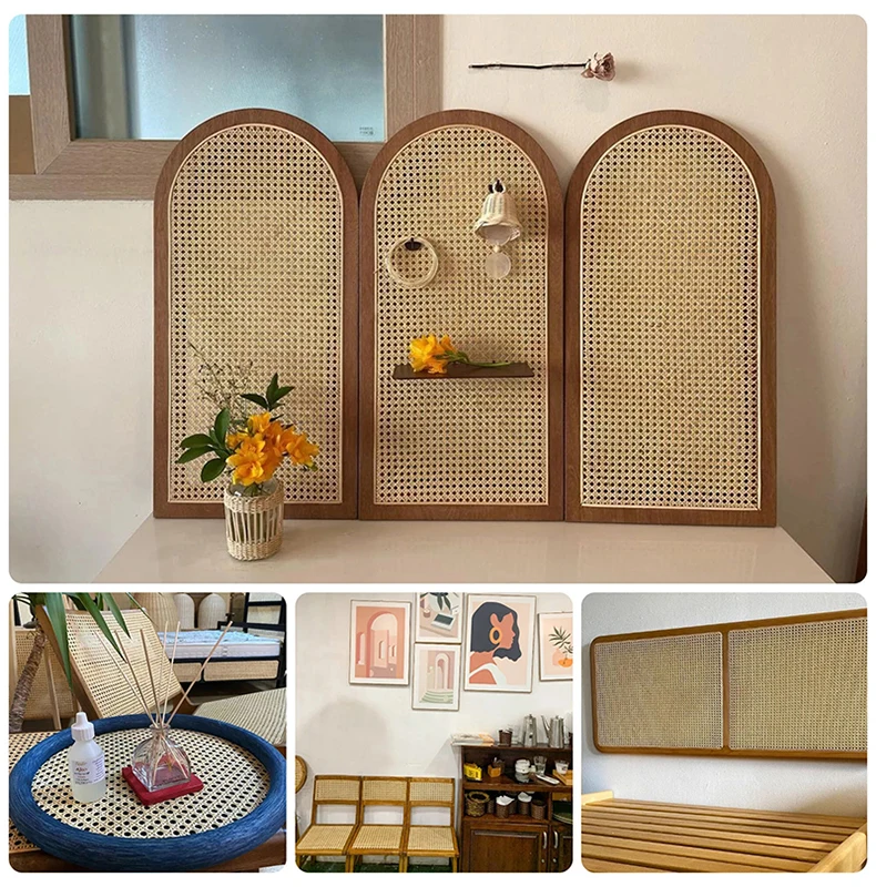 Natural Caning Material, 40cm/45cm Width Rattan Roll, Rattan Cane Webbing Roll, Fabric Rattan Material for Furniture DIY