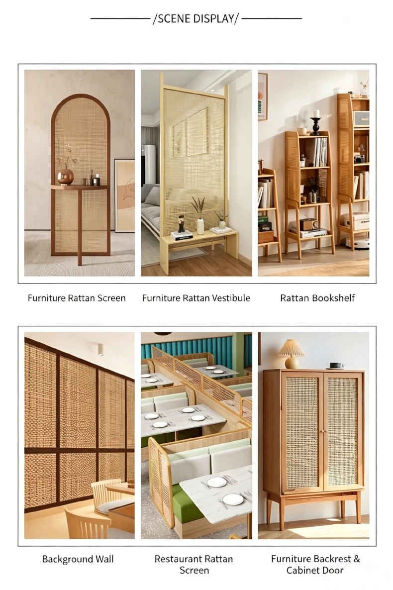 Natural Caning Material, 40cm/45cm Width Rattan Roll, Rattan Cane Webbing Roll, Fabric Rattan Material for Furniture DIY