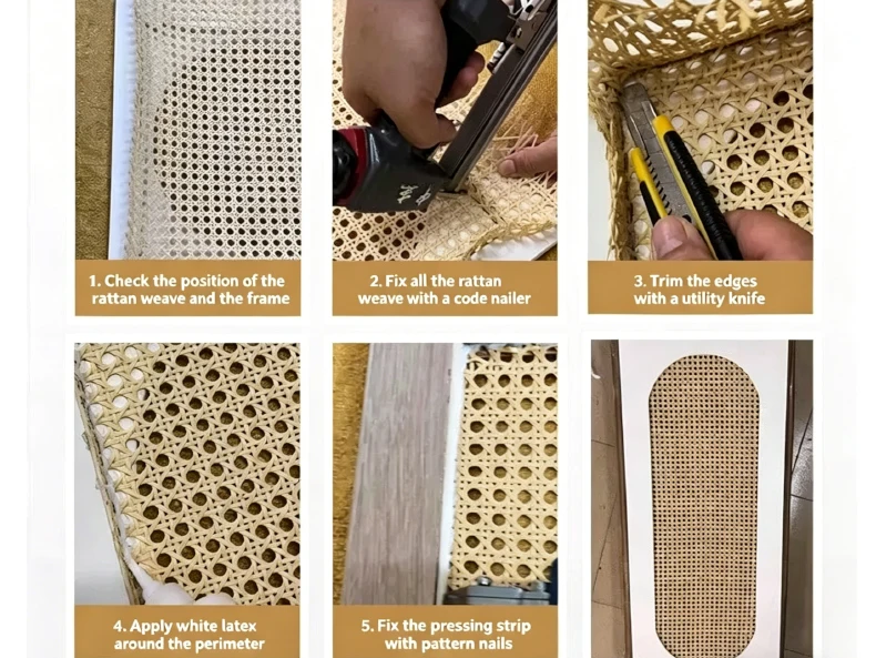 Natural Caning Material, 40cm/45cm Width Rattan Roll, Rattan Cane Webbing Roll, Fabric Rattan Material for Furniture DIY