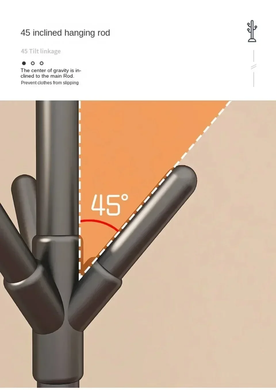 Vertical Bedroom Clothes And Hats Rack - Floor to Floor Coat Hook Tree Branch Shape Holder for Scarf Handbag Storage