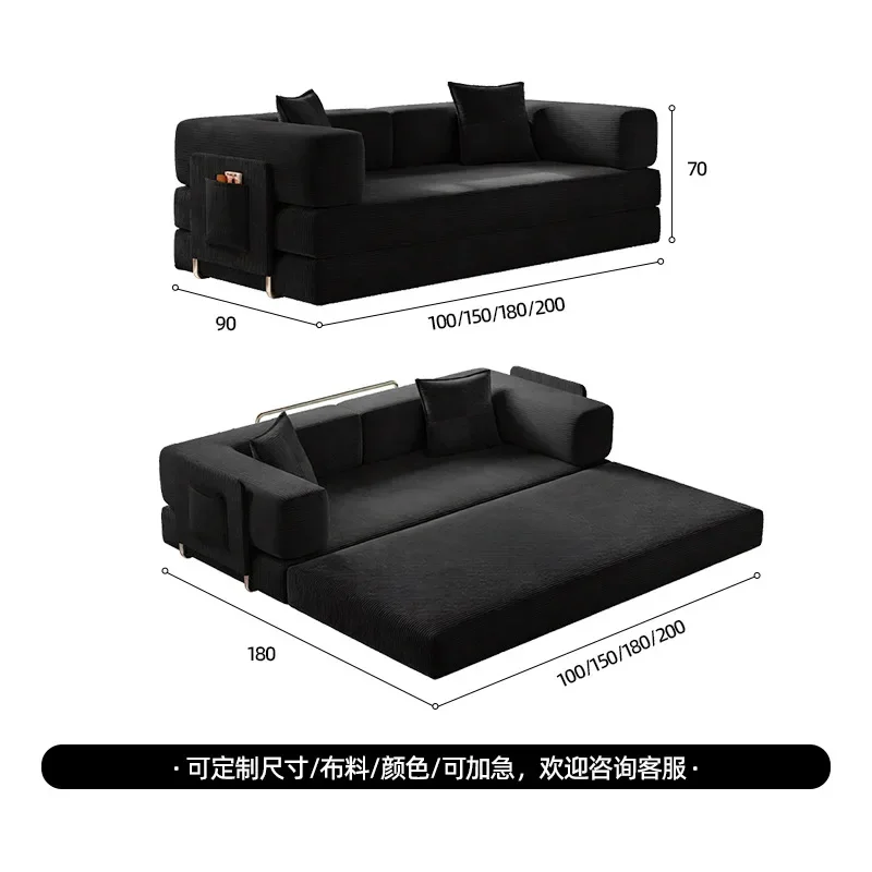 HYS- sponge compression bed corduroy all-in-one dual-use sofa bed