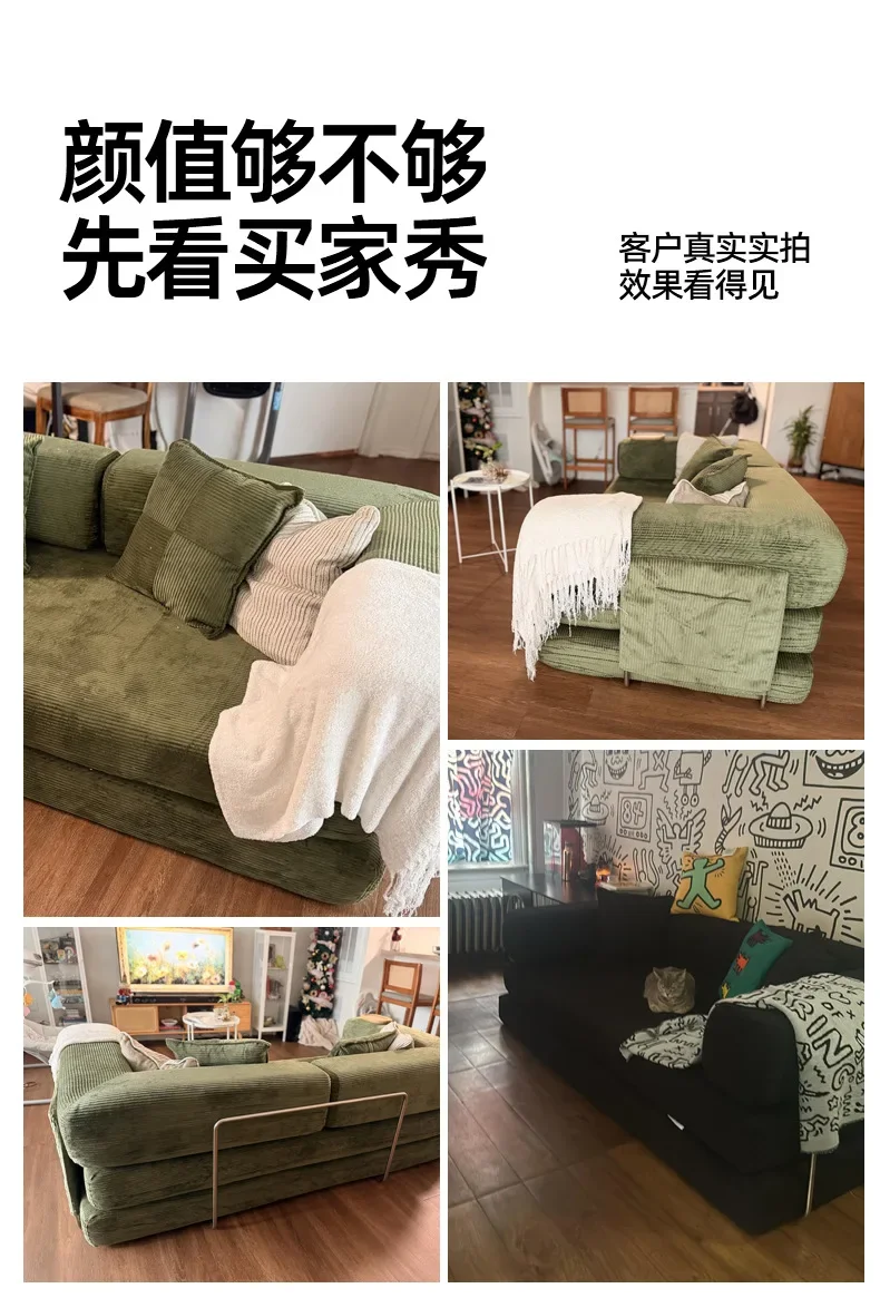 HYS- sponge compression bed corduroy all-in-one dual-use sofa bed