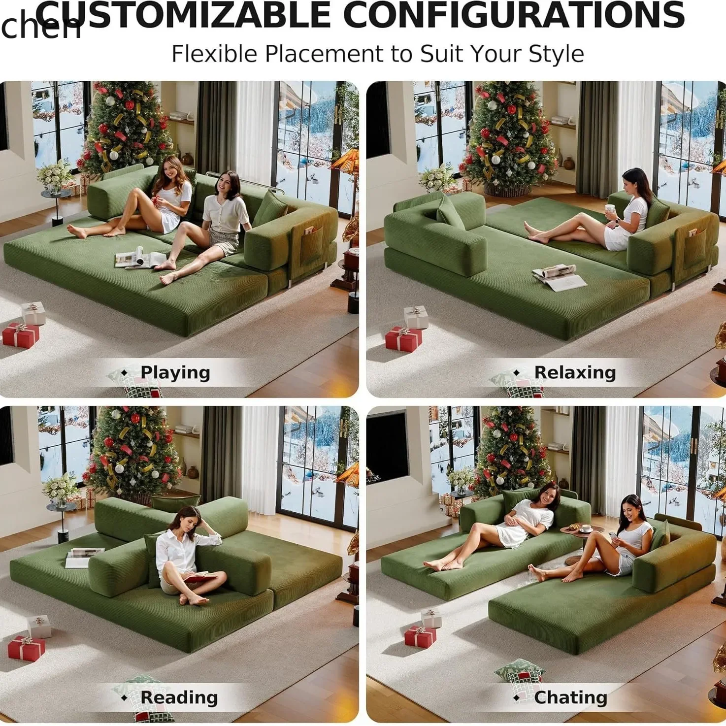 HYS- sponge compression bed corduroy all-in-one dual-use sofa bed
