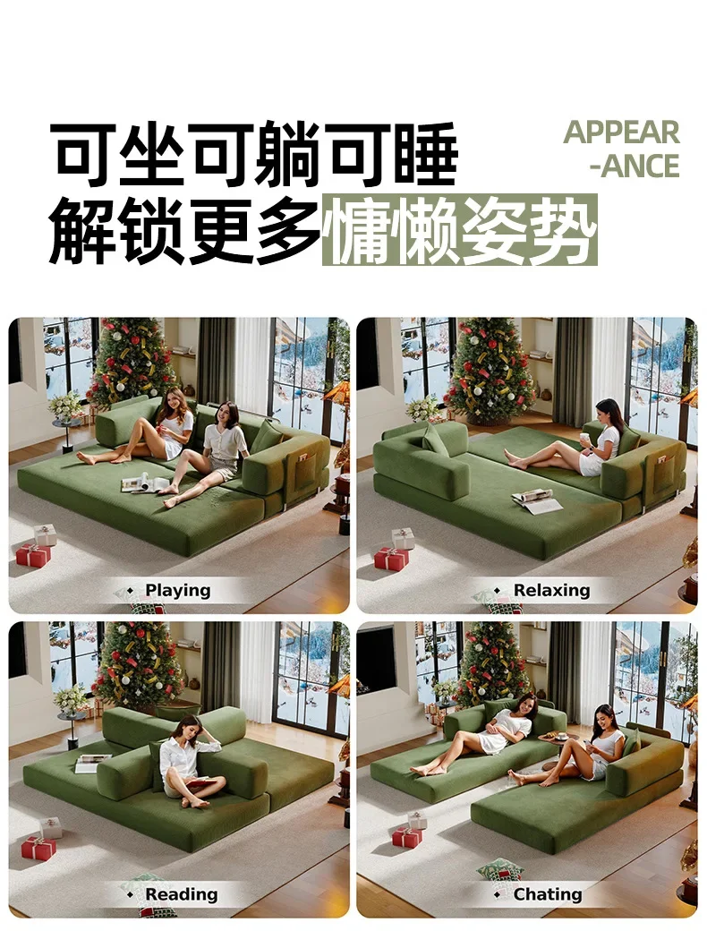 HYS- sponge compression bed corduroy all-in-one dual-use sofa bed