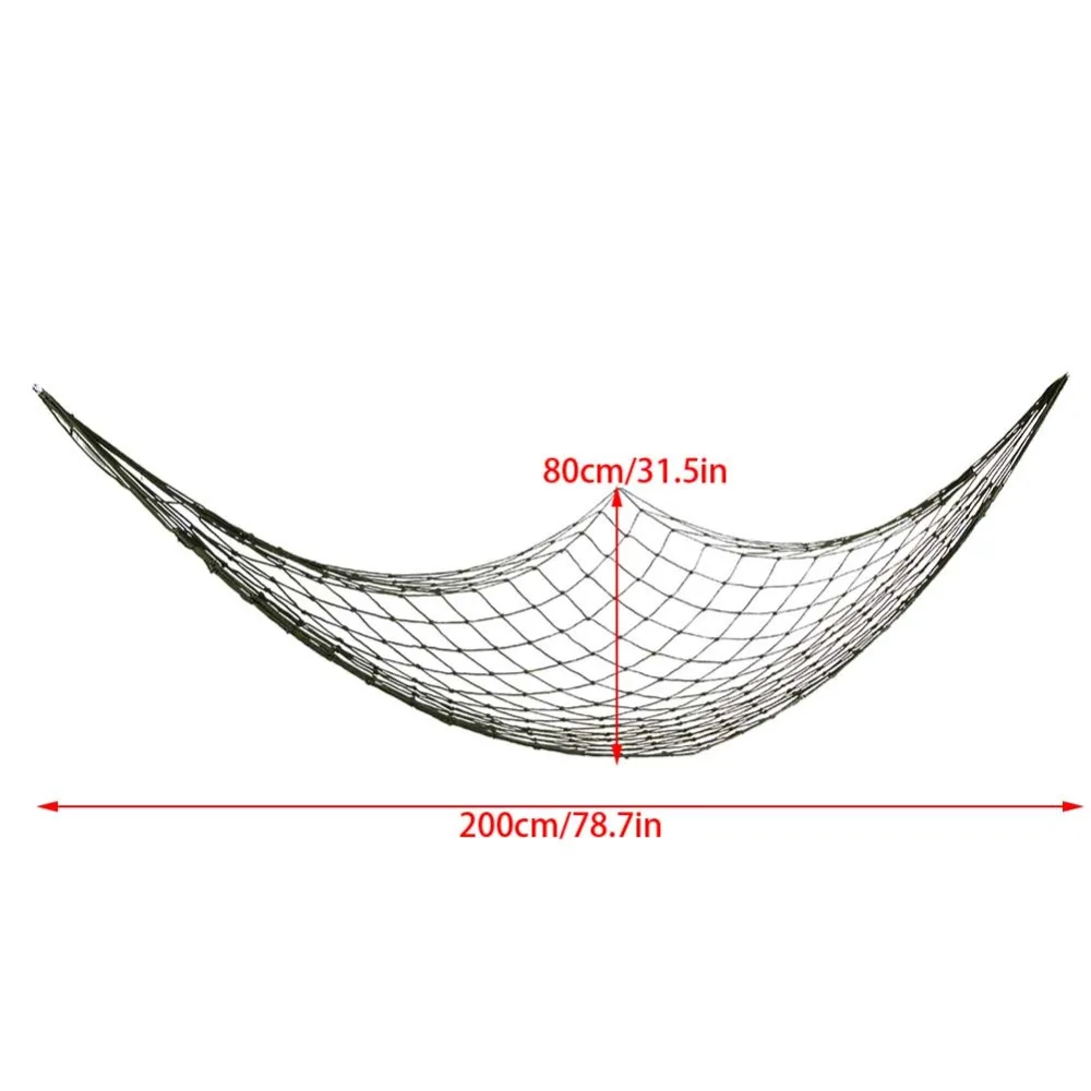 Durable Thick Nylon Rope Nylon Mesh Hammock 200x80cm High Bearing Weight Travel Hammock Portable Camping Hammock Home Leisure