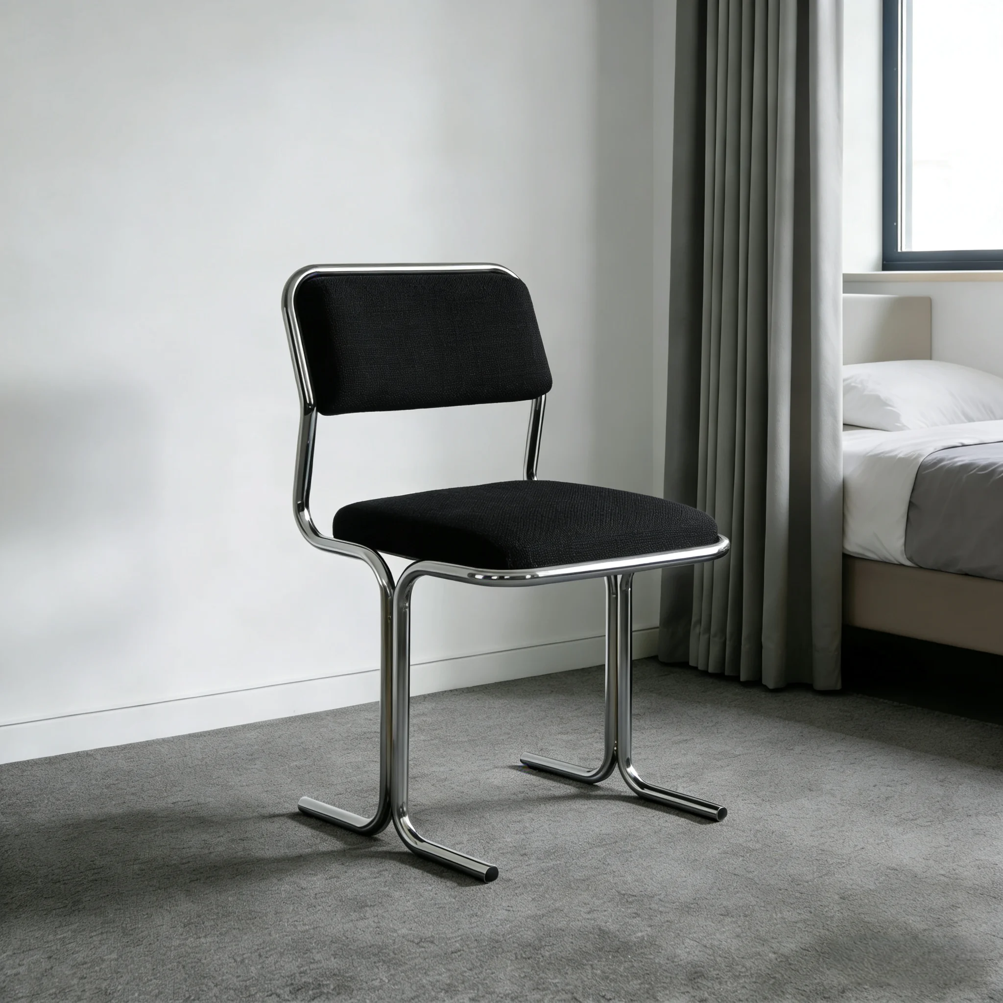 Bauhaus Style Dining Chair Modern Stainless Steel Counter Stool Retro Designer Living Room Chair Creative Kitchen Island Seats