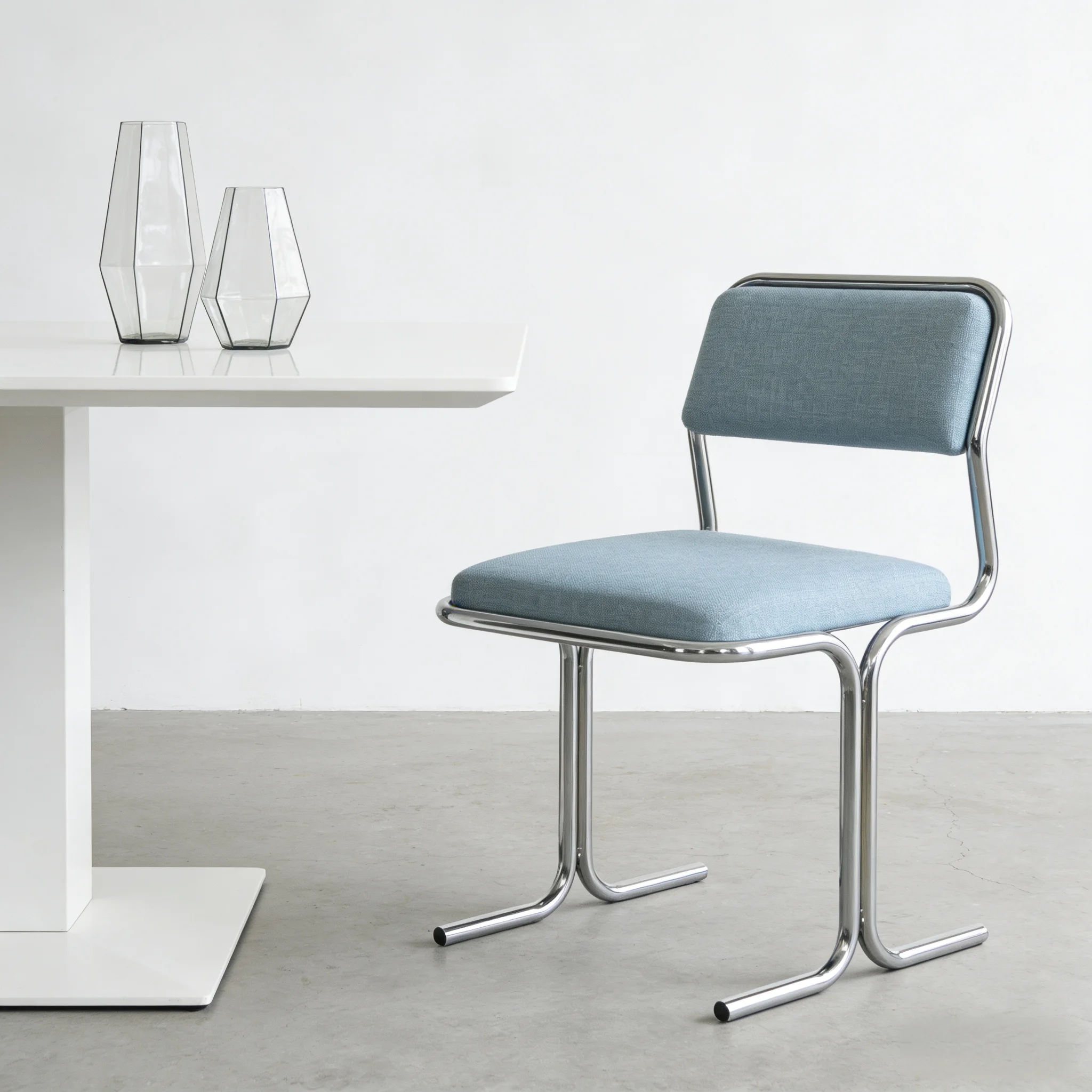 Bauhaus Style Dining Chair Modern Stainless Steel Counter Stool Retro Designer Living Room Chair Creative Kitchen Island Seats