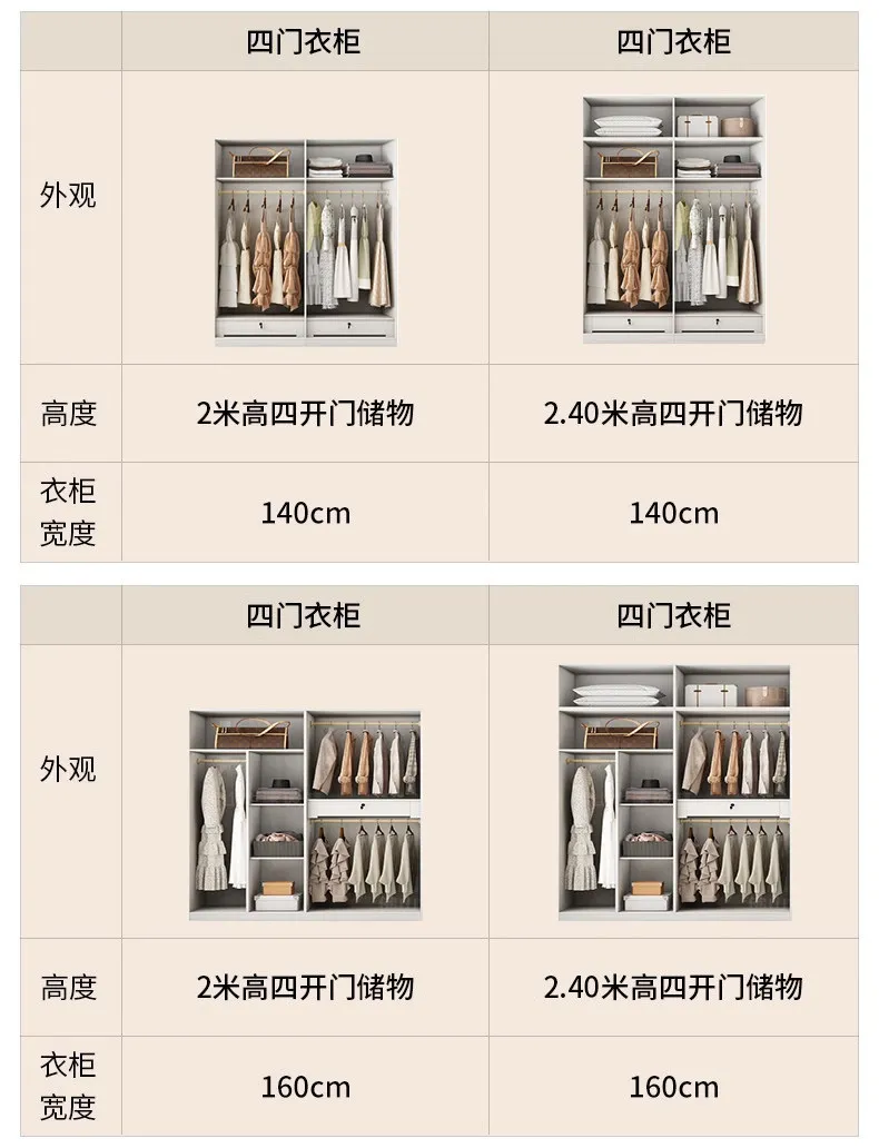 Modern Luxury White Frame Glass Door Wardrobe Solid Wood Combined Walk-In Closet with Built-In LED Ambient Light for Bedroom